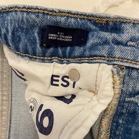 GAP High Rise Destructed Cheeky Straight Jeans (4/27) - Picture 6 of 10